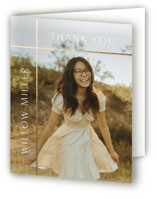 Grids Foil-Pressed Graduation Thank You Cards