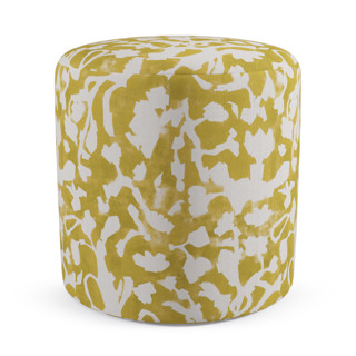 Block Floral Drum Ottoman
