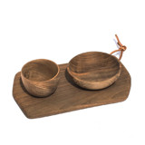 Rectangular Cutting Board with Wooden Bowls Set Cutting Boards