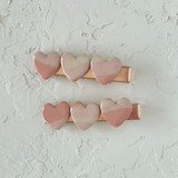 Pink Abstract Heart Hair Clip Set Hair Clip