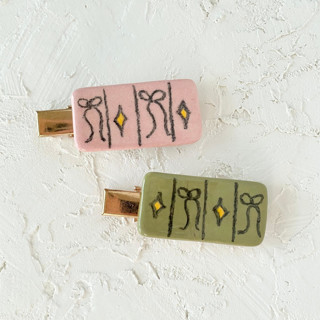 Rectangle Bow Hair Clip Set Hair Clip