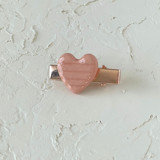 Coral Heart Mini Hair Clip Hair Clip