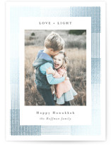 Plaid Frame Foil-Pressed Hanukkah Cards