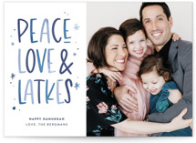 Peace, Love & Latkes Hanukkah Cards