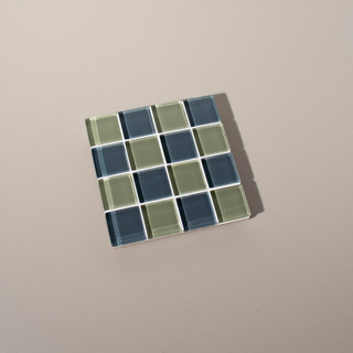 Glass Tile Coaster in Dusted Moss Coasters
