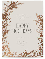 Gilded Edge Foil-Pressed Business Holiday Cards