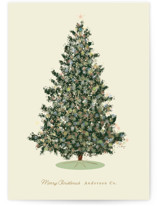 pastel tree Foil-Pressed Business Holiday Cards