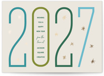 Number Game Foil-Pressed Business Holiday Cards