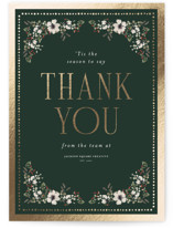 Botanical Thank You Foil-Pressed Business Holiday Cards