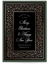 Berry Frame Foil-Pressed Business Holiday Cards