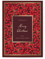 berry burst Foil-Pressed Business Holiday Cards