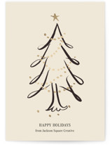 Calligraphic Christmas Foil-Pressed Business Holiday Cards
