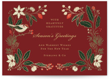 Botanical Gratitude Foil-Pressed Business Holiday Cards