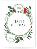 Cardinal Wreath Business Holiday Cards