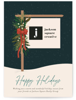 Winter Botanical Frame Business Holiday Cards
