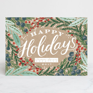 Holiday wreath Business Holiday Cards