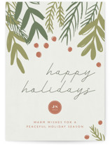 Dark Greenery Business Holiday Cards