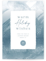 Winter Brush Strokes Business Holiday Cards