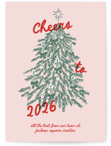 Vintage Candlelit Tree Business Holiday Cards