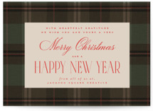 Timeless plaid Business Holiday Cards