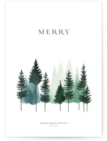 Aquarelle trees Business Holiday Cards