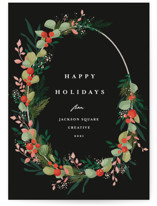 Modern Wreath Business Holiday Cards