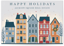 Decorated City Street Business Holiday Cards
