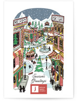 Quaint Town Square Business Holiday Cards