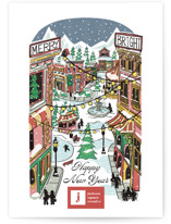 Quaint Town Square Business Holiday Cards