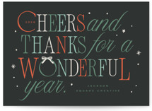 Colorful Cheers Business Holiday Cards