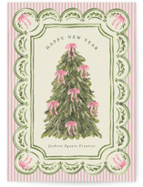 Holiday Bow tree Business Holiday Cards