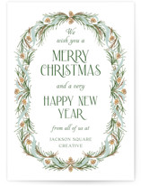 Pine Border Business Holiday Cards