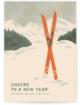 Vintage Ski season Business Holiday Cards