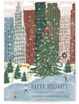 city snow Business Holiday Cards