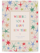 New Year Star Frame Business Holiday Cards