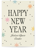 New Year Stars Business Holiday Cards