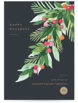 Leaves and berries Business Holiday Cards