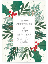 Jubilant Greenery Business Holiday Cards