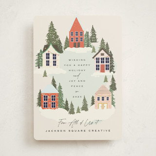 Vintage Town Business Holiday Cards