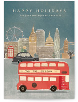 City sidewalk III Business Holiday Cards