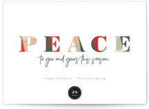 Plaid Flannel Peace Business Holiday Cards