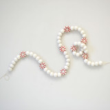 Felt Christmas Garland, Peppermint & Candy White Felt Balls Garlands