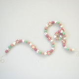 Felt Christmas Garland, Peppermint & Candy Swirl Felt Balls Garlands