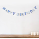 Happy Birthday Banner (Blue, 6 feet) Garlands