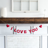 I Love You Banner (Red, 6 feet) Garlands