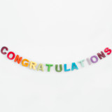 Congratulations Banner (Rainbow, 6 feet) Garlands
