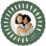 Painted Wreath Gilded Foil-Pressed Holiday Ornament Cards