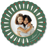 Painted Wreath Gilded Foil-Pressed Holiday Ornament Cards