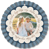 Scalloped Circle Foil-Pressed Holiday Ornament Cards