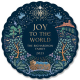 Away in a manger Foil-Pressed Holiday Ornament Cards